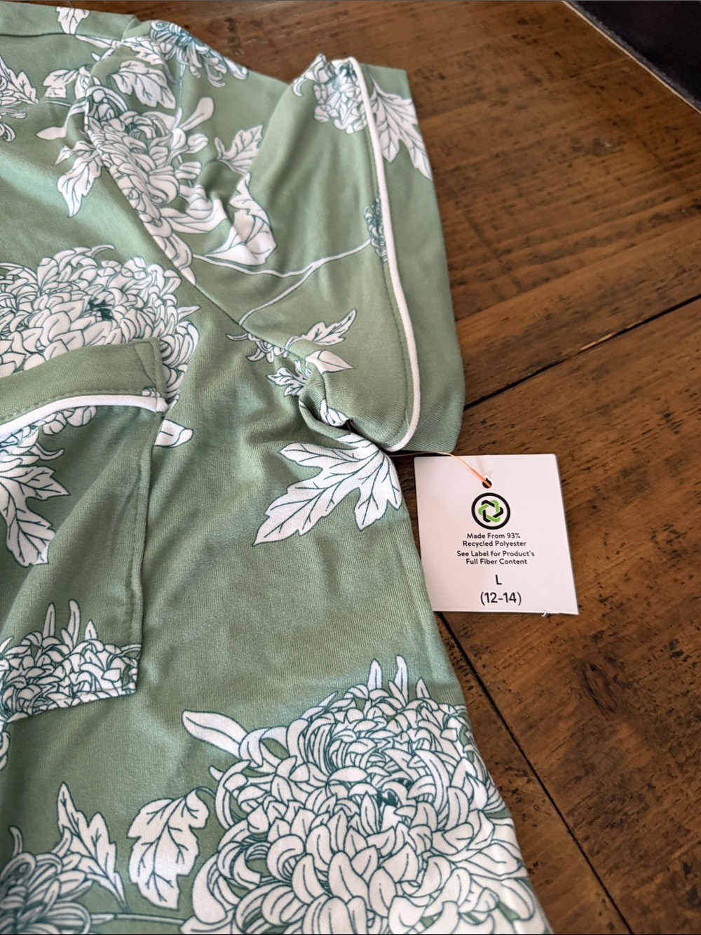 Floral Short Sleeve Pajama Set - Sage Green - Picture 2 of 7